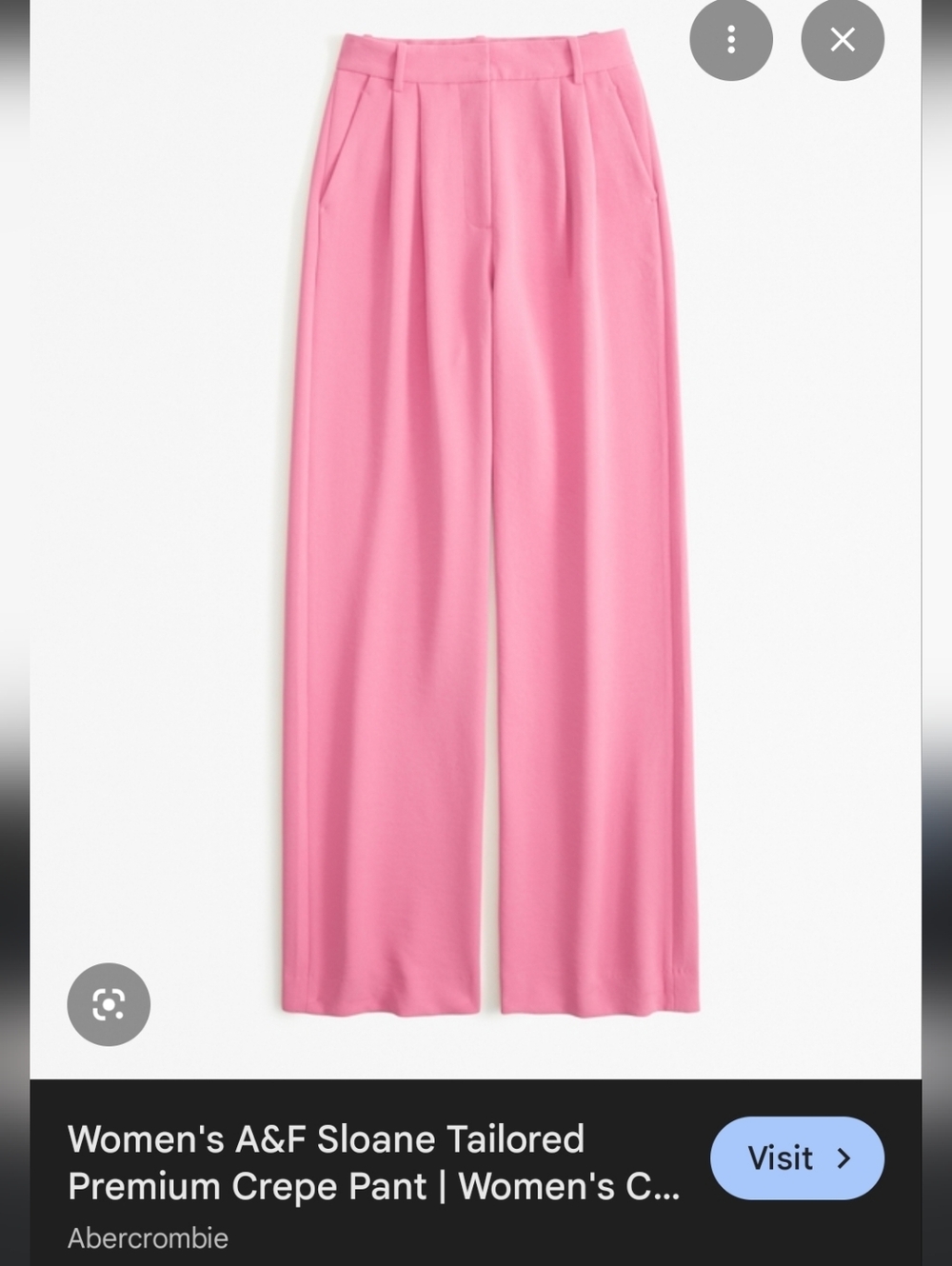 Sloane High-Waist Pink Pleated Trousers Petite Short Abercrombie & Fitch Pant
